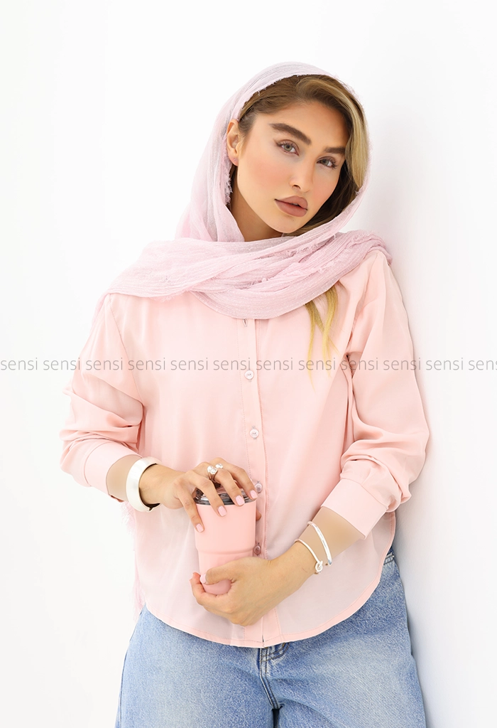 شومیز جلو دکمه سیلک کد1005977